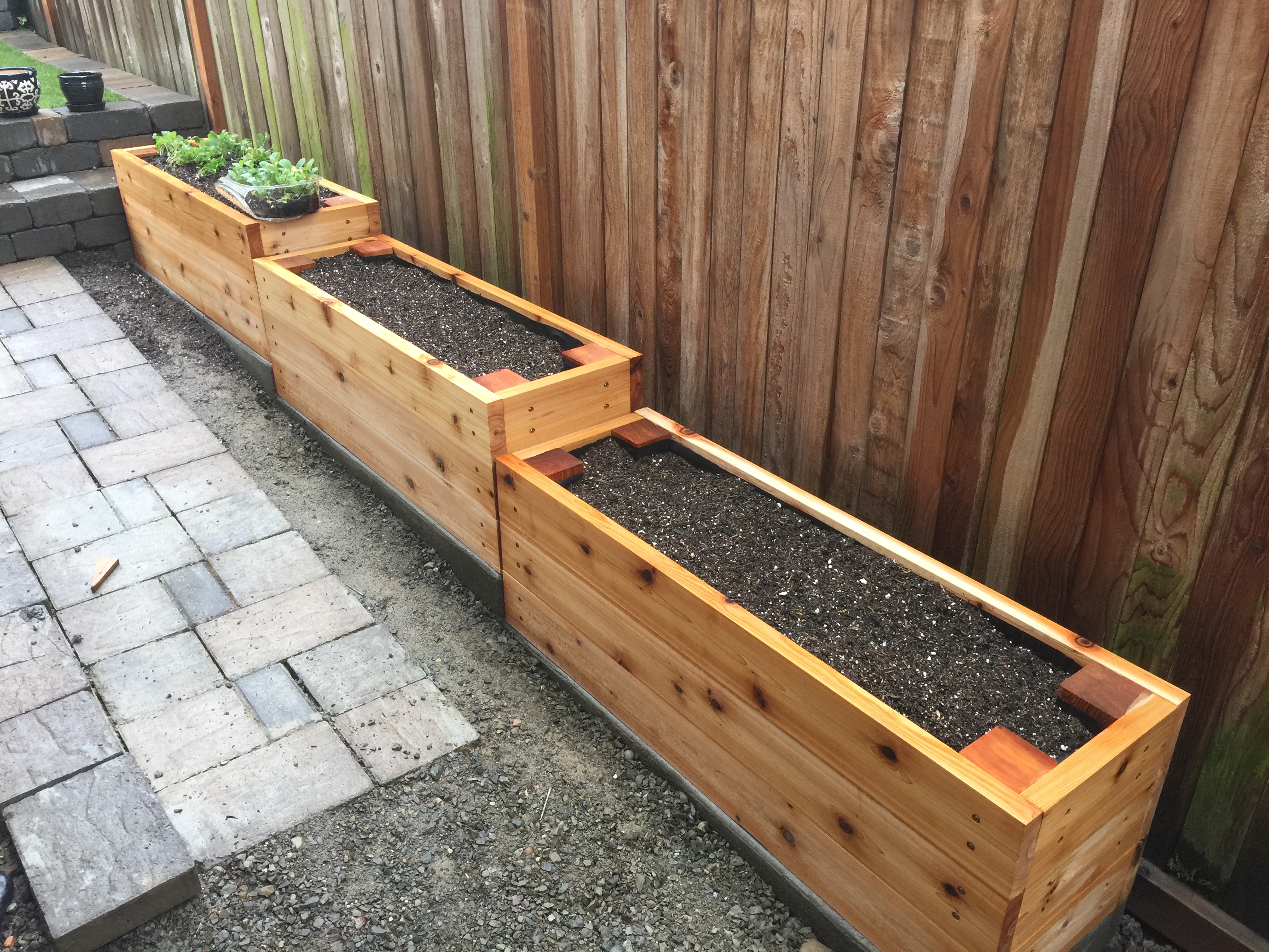 Tiered cedar raised garden beds